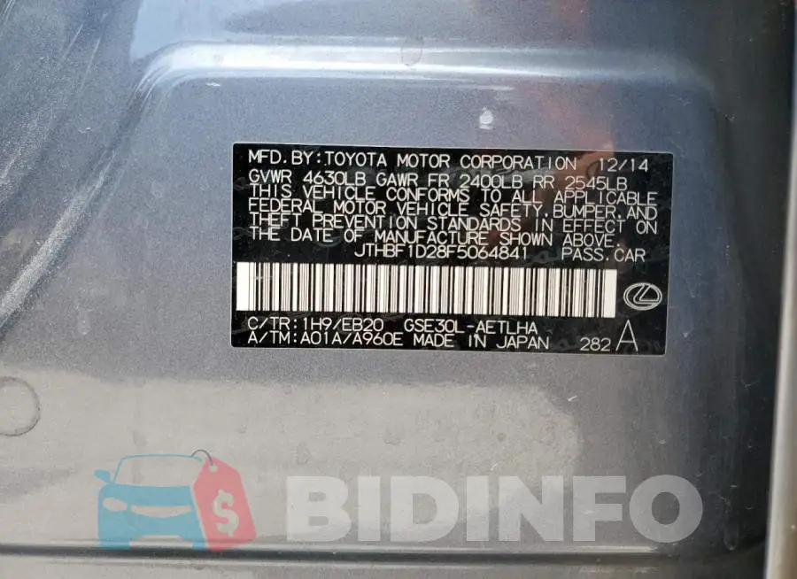 JTHBF1D28F5064841 Photo# 13