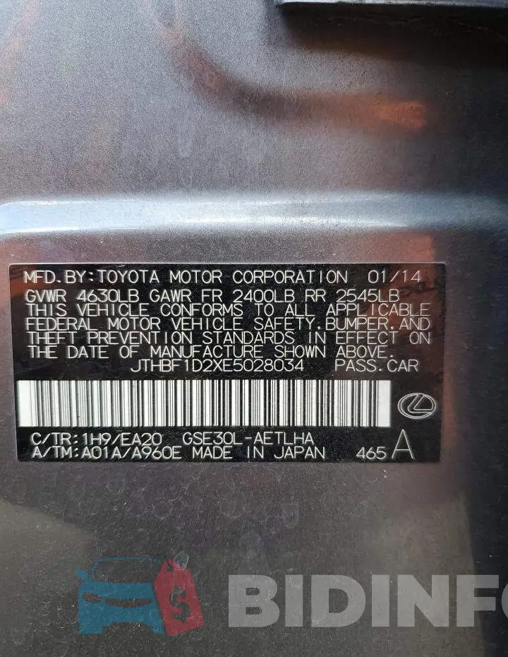 JTHBF1D2XE5028034 Photo# 13