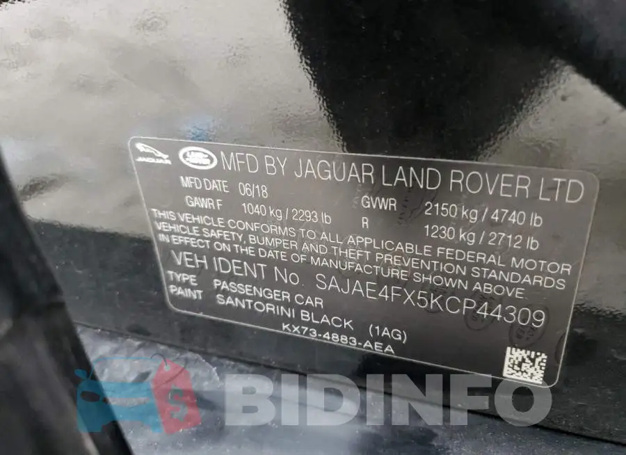 SAJAE4FX5KCP44309 Photo# 12