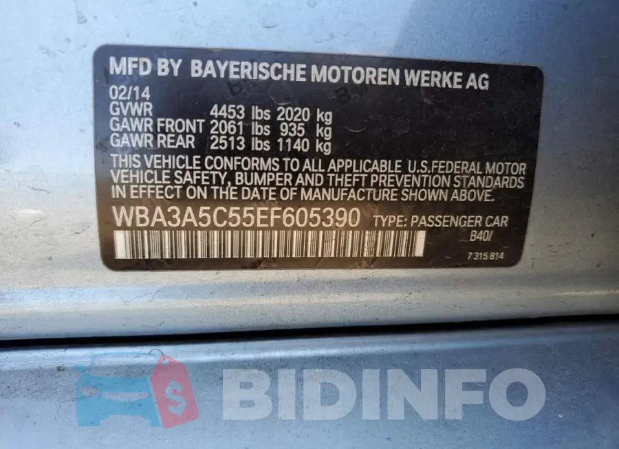 WBA3A5C55EF605390 Photo# 13