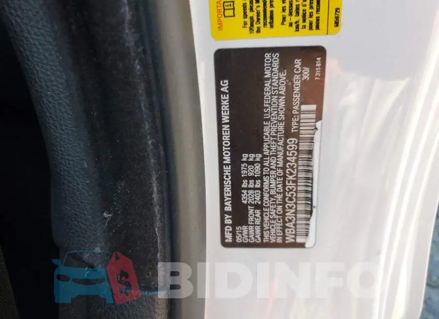 WBA3N3C53FK234599 Photo# 12