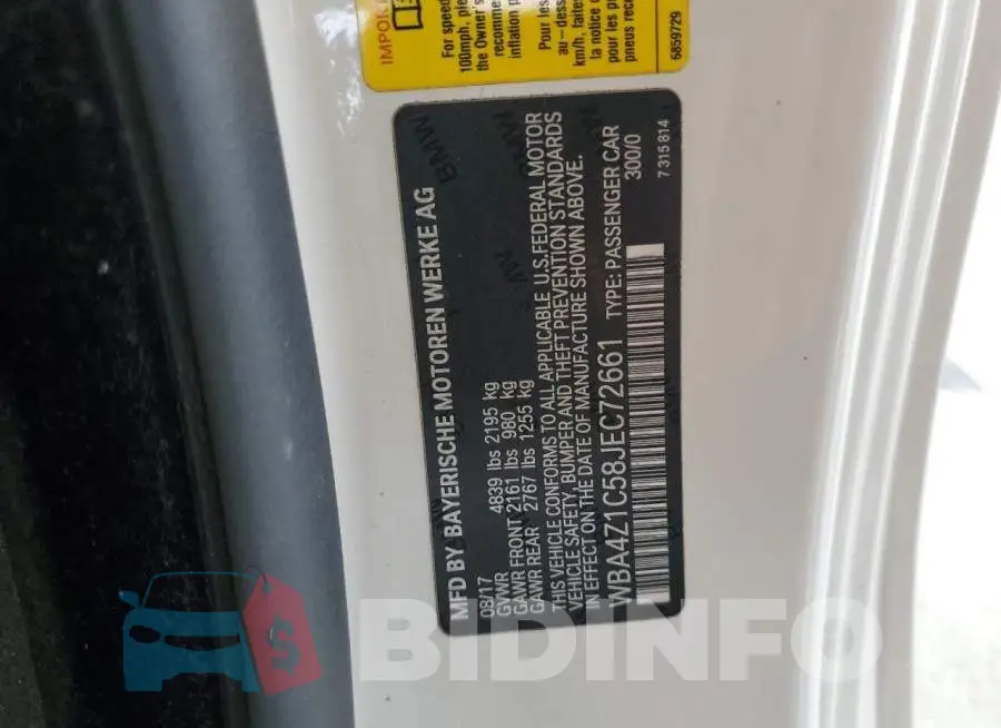 WBA4Z1C58JEC72661 Photo# 12