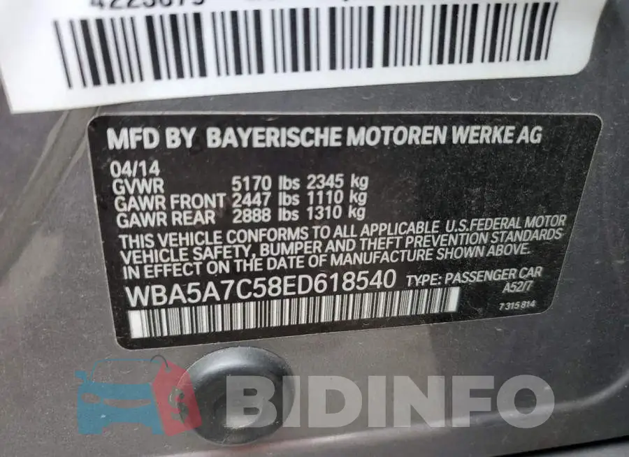 WBA5A7C58ED618540 Photo# 12