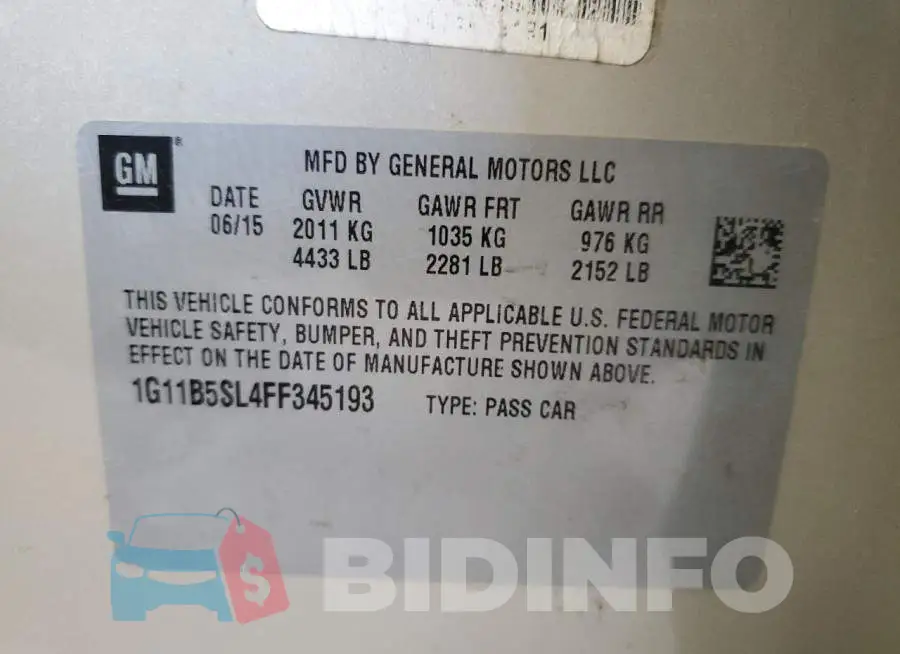 1G11B5SL4FF345193 Photo# 12