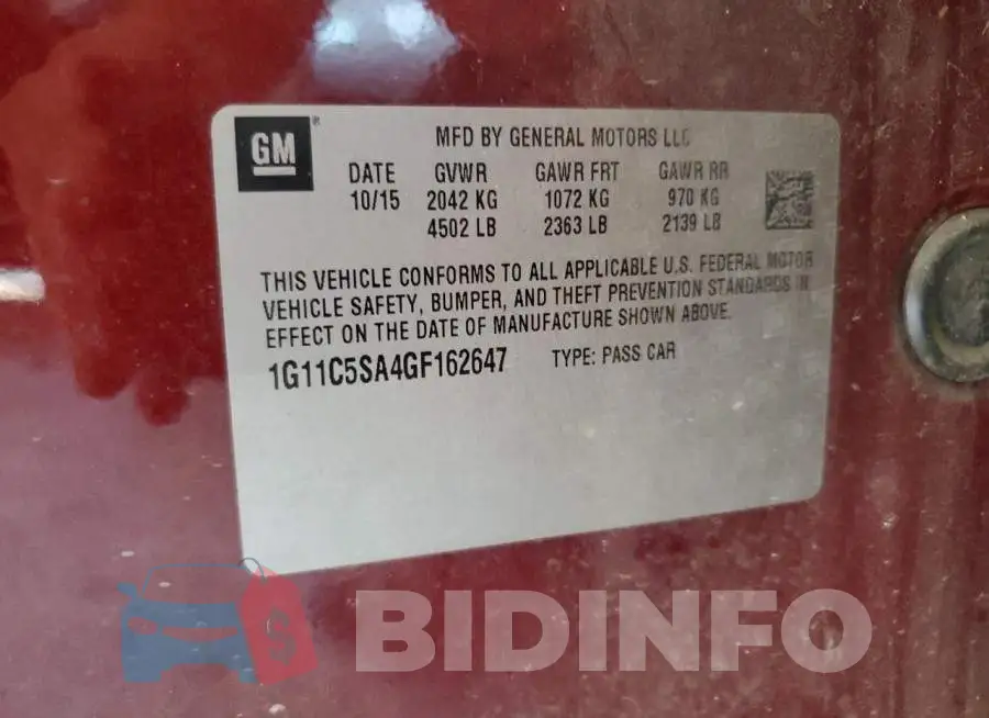 1G11C5SA4GF162647 Photo# 13