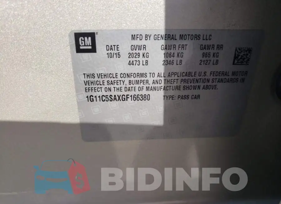1G11C5SAXGF166380 Photo# 12