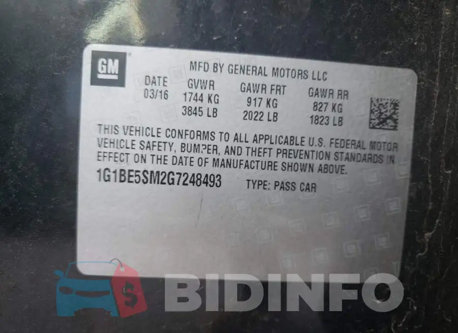 1G1BE5SM2G7248493 Photo# 12