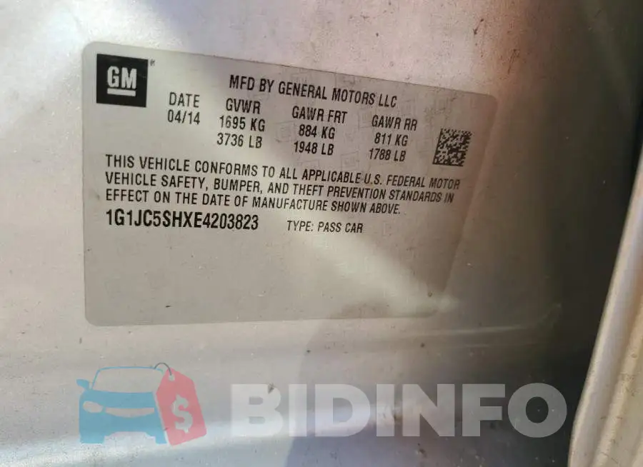 1G1JC5SHXE4203823 Photo# 12