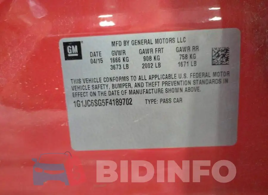 1G1JC6SG5F4189702 Photo# 13