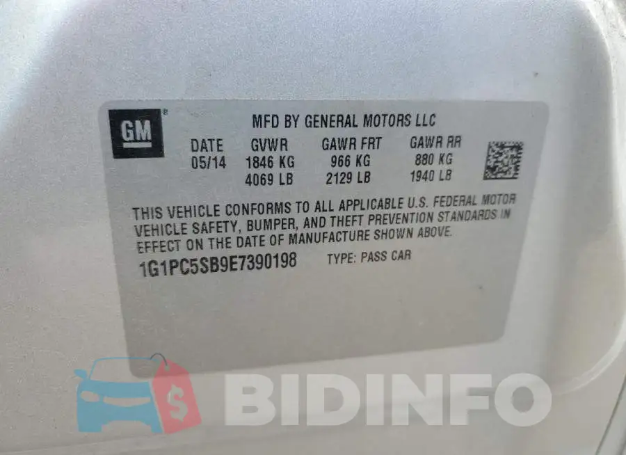 1G1PC5SB9E7390198 Photo# 12
