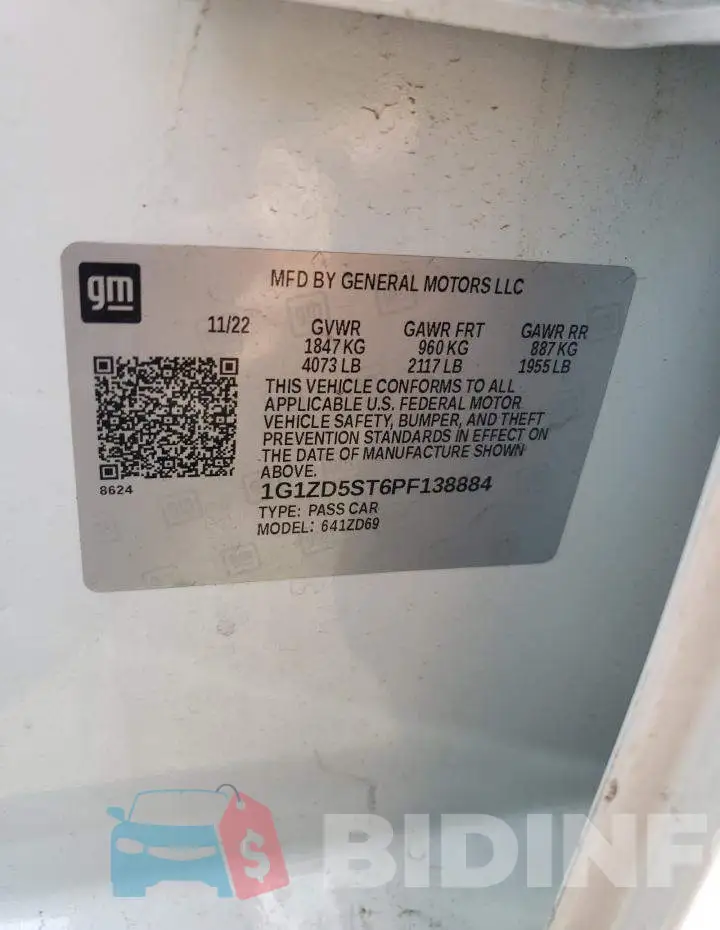 1G1ZD5ST6PF138884 Photo# 12