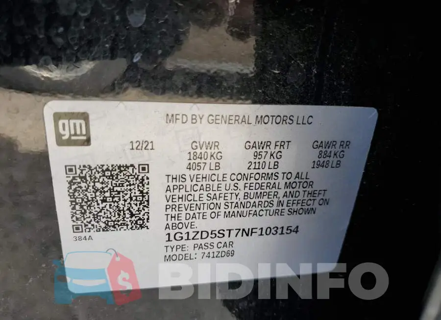 1G1ZD5ST7NF103154 Photo# 13