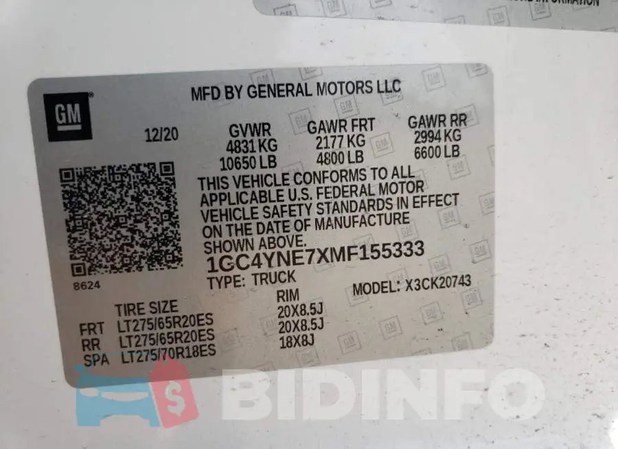 1GC4YNE7XMF155333 Photo# 13