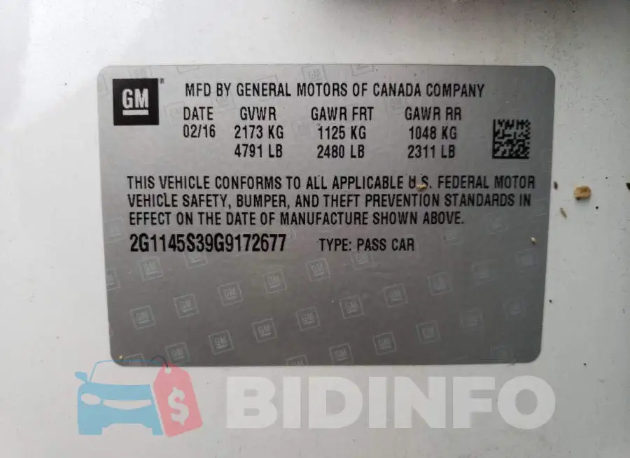 2G1145S39G9172677 Photo# 12