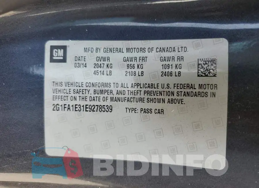 2G1FA1E31E9278539 Photo# 12