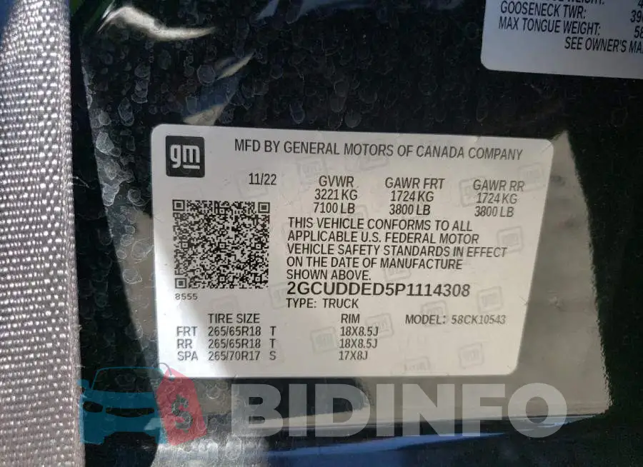 2GCUDDED5P1114308 Photo# 12