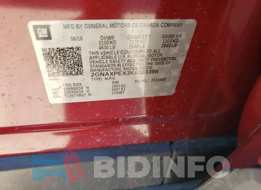 2GNAXPEX3K6103395 Photo# 12