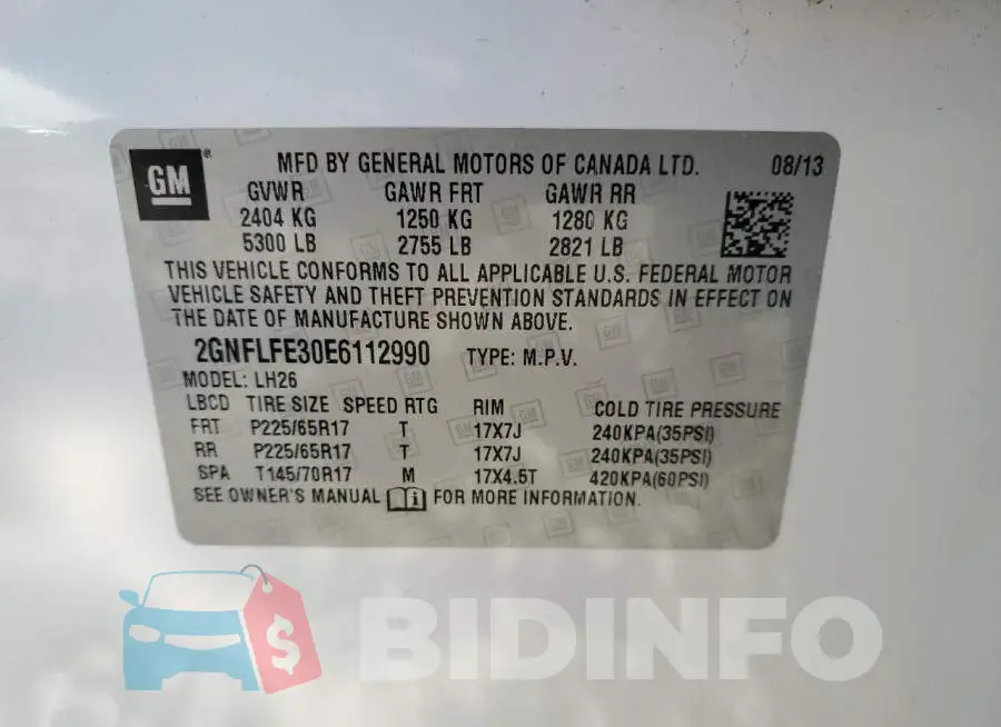 2GNFLFE30E6112990 Photo# 13