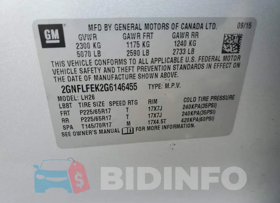 2GNFLFEK2G6146455 Photo# 14