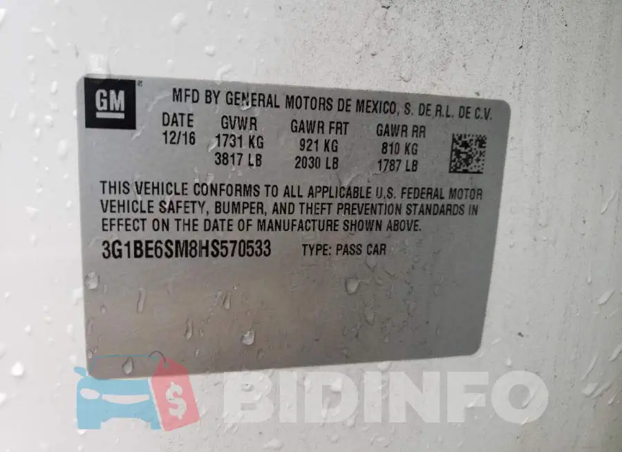 3G1BE6SM8HS570533 Photo# 12