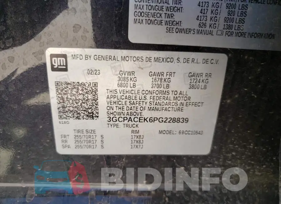 3GCPACEK6PG228839 Photo# 13