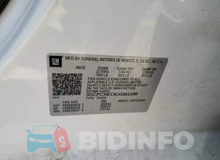 3GCPCREC9JG551599 Photo# 12