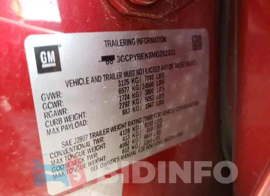 3GCPYBEK8MG262931 Photo# 12