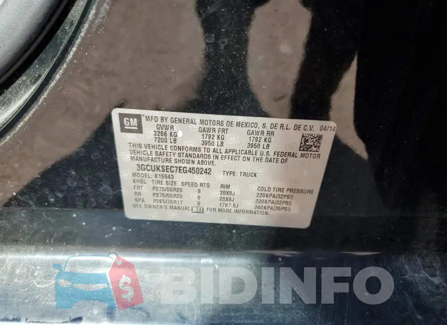 3GCUKSEC7EG450242 Photo# 12