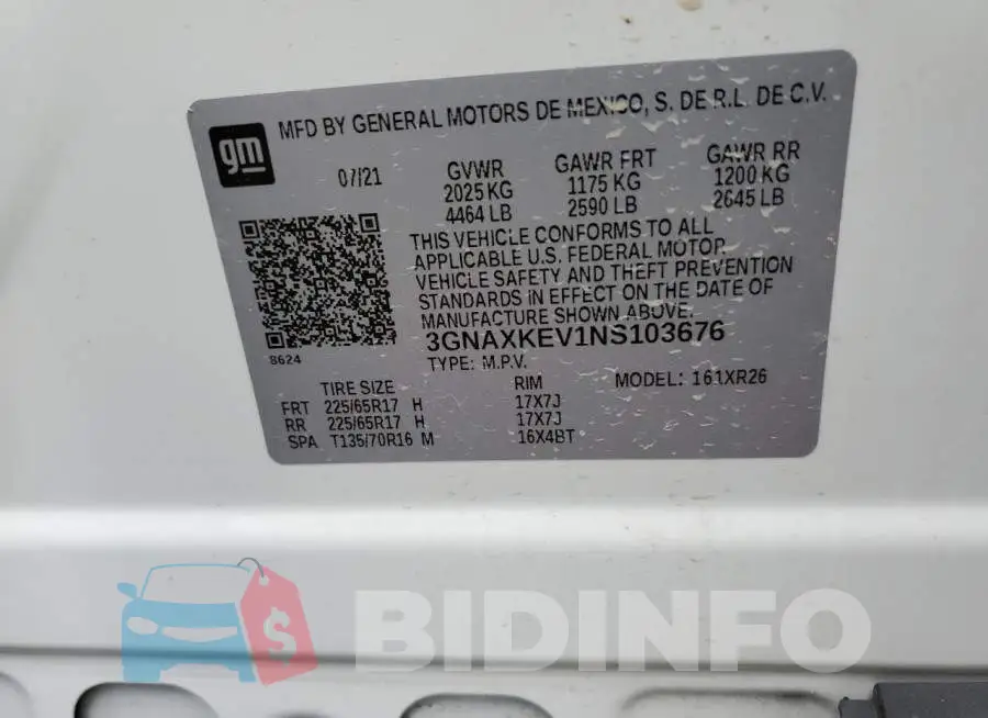 3GNAXKEV1NS103676 Photo# 13