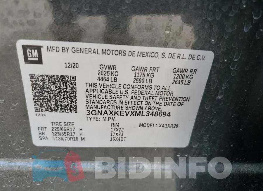 3GNAXKEVXML348694 Photo# 13