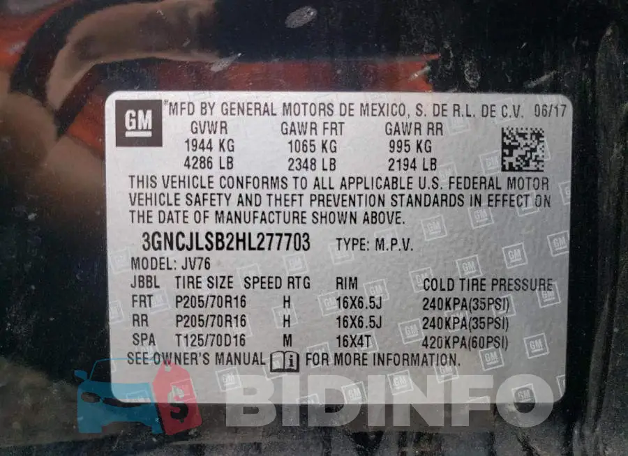 3GNCJLSB2HL277703 Photo# 14