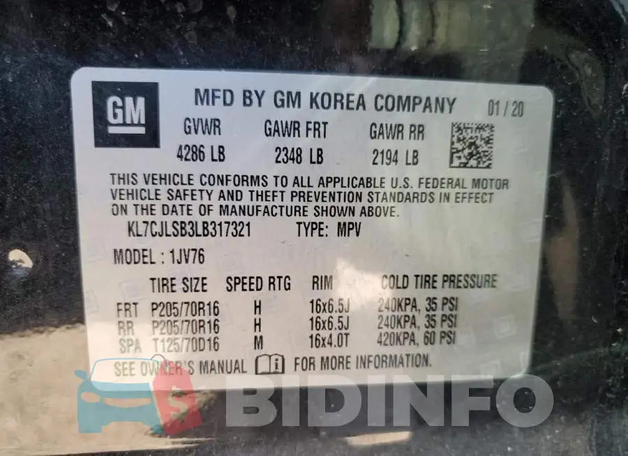 KL7CJLSB3LB317321 Photo# 12