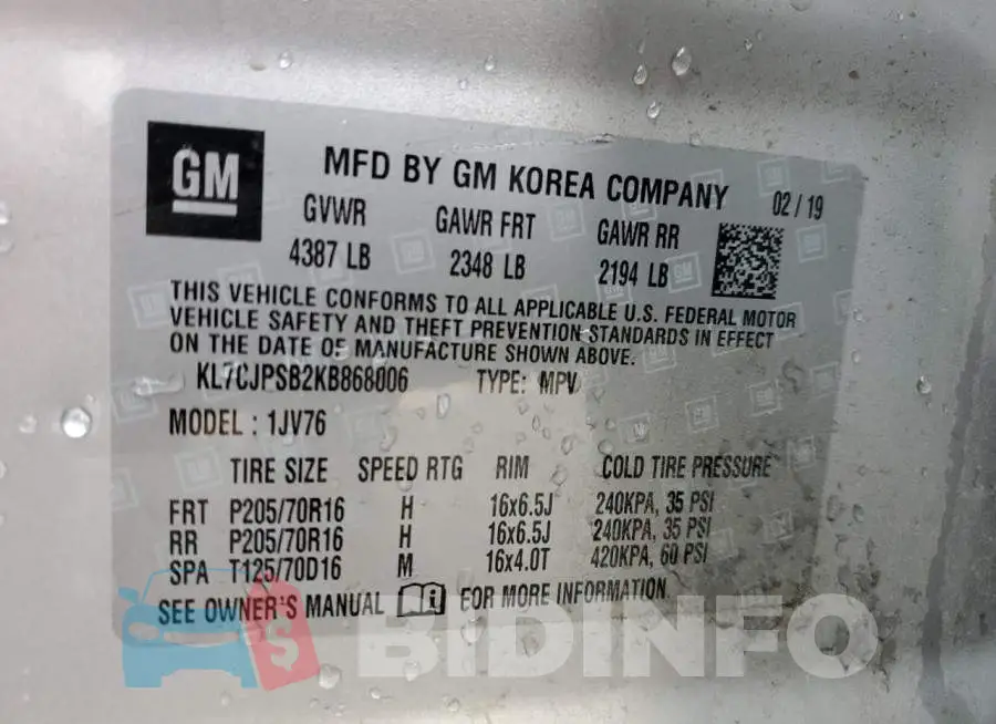 KL7CJPSB2KB868006 Photo# 14
