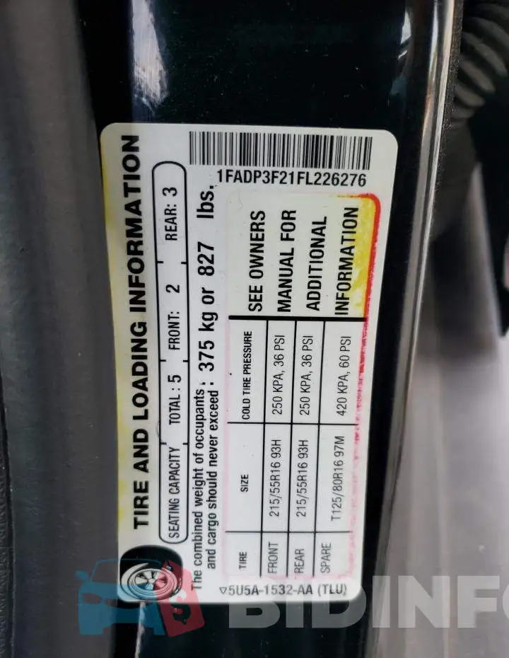 1FADP3F21FL226276 Photo# 12