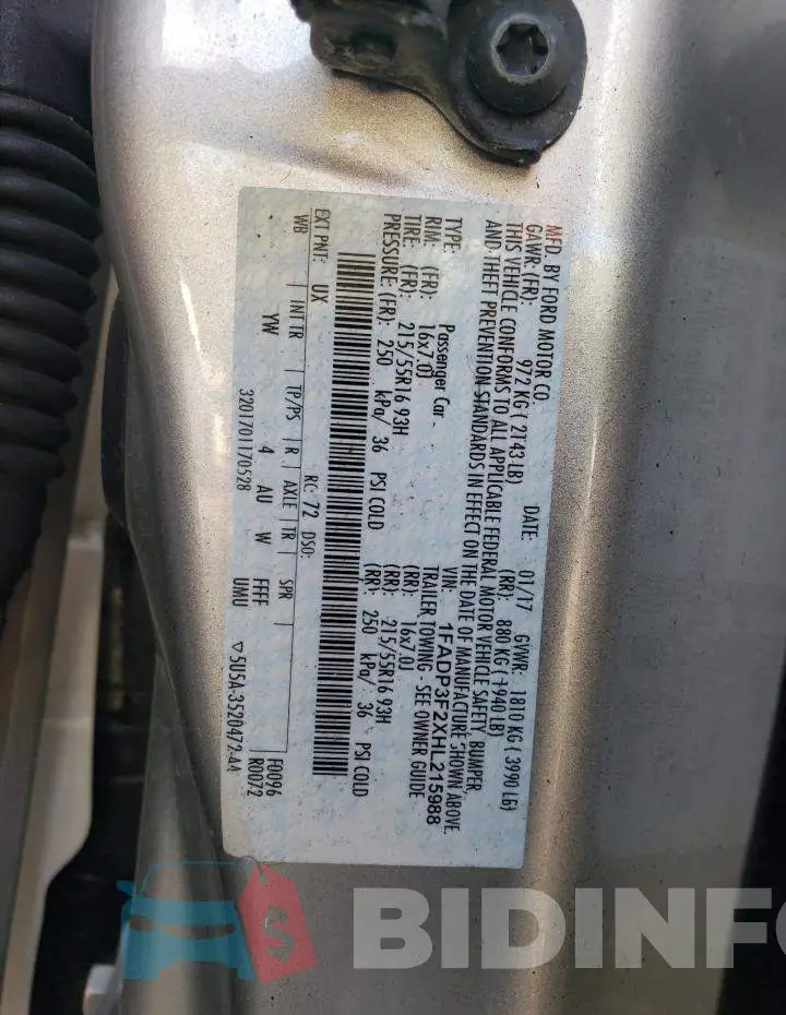 1FADP3F2XHL215988 Photo# 12