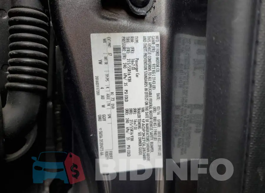 1FADP3K27GL283489 Photo# 13