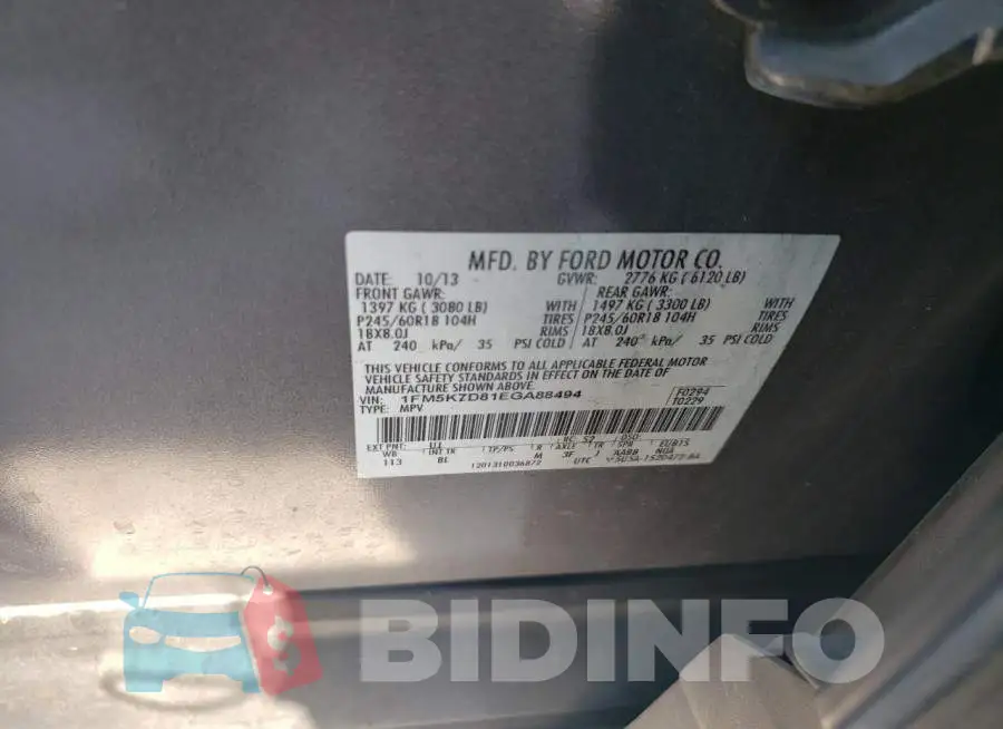 1FM5K7D81EGA88494 Photo# 13