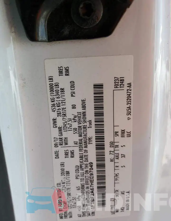 1FTBF2A67HEE97049 Photo# 12