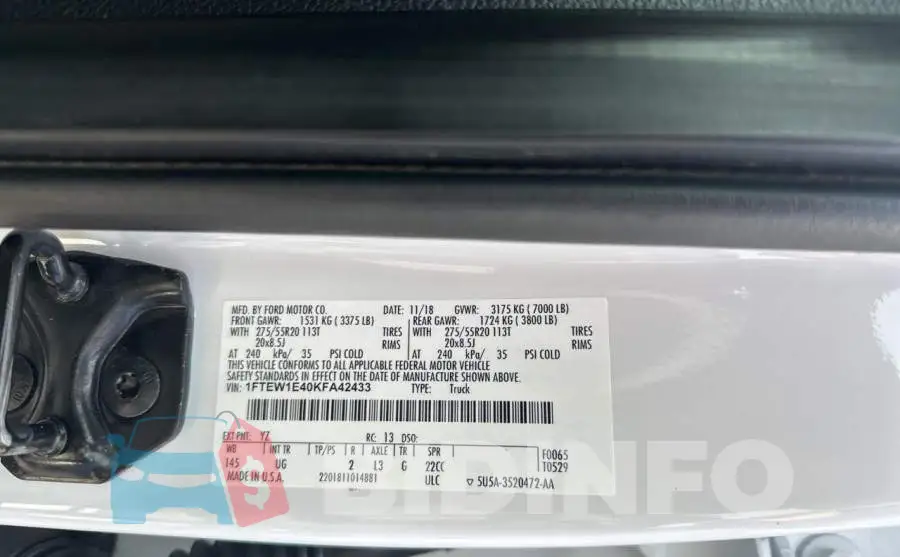 1FTEW1E40KFA42433 Photo# 10