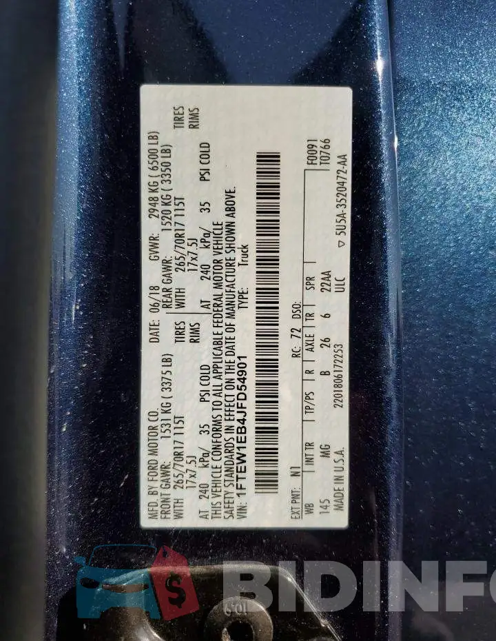 1FTEW1EB4JFD54901 Photo# 12