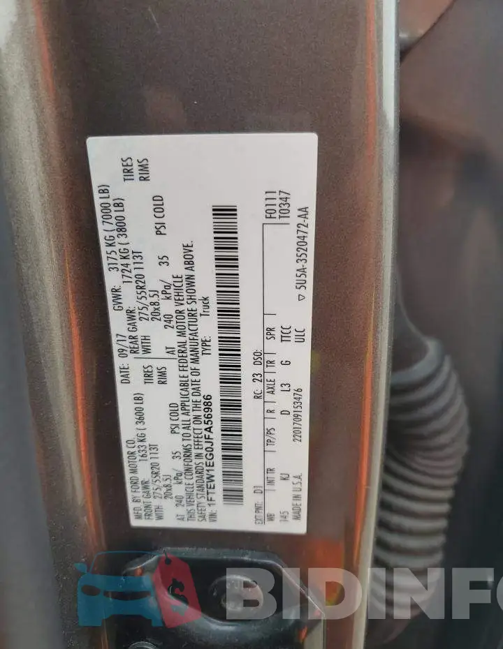1FTEW1EG0JFA56986 Photo# 12