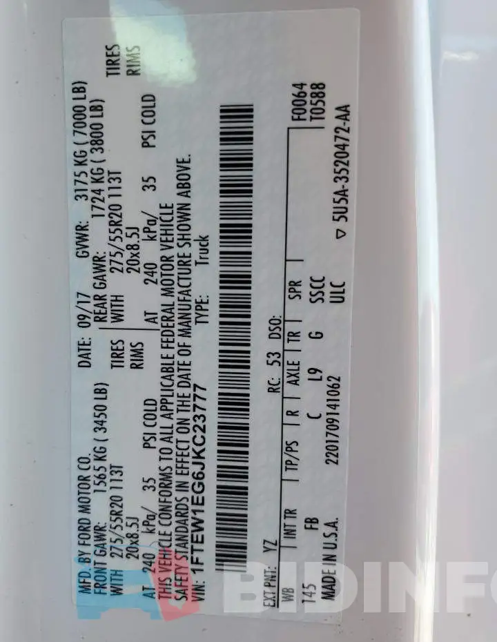1FTEW1EG6JKC23777 Photo# 12