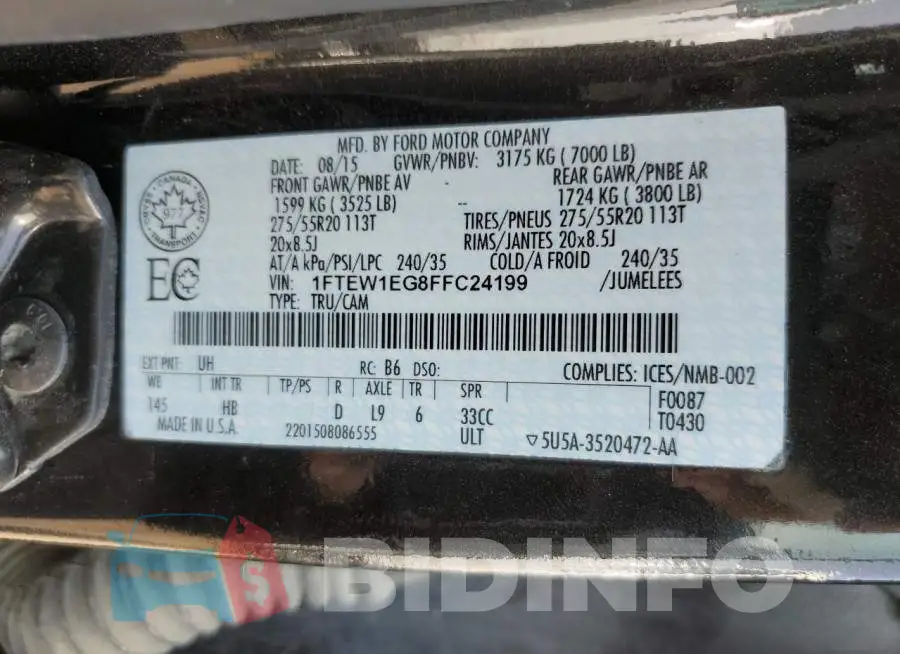 1FTEW1EG8FFC24199 Photo# 12