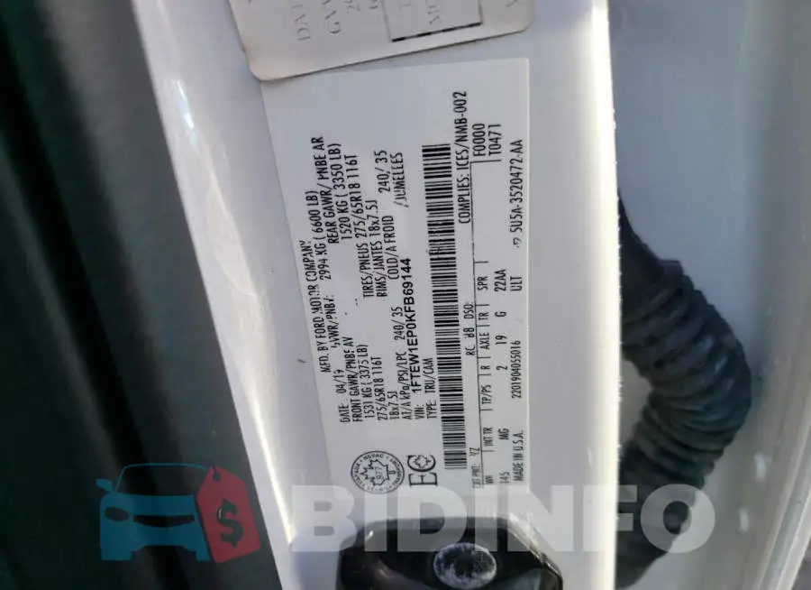 1FTEW1EP0KFB69144 Photo# 12