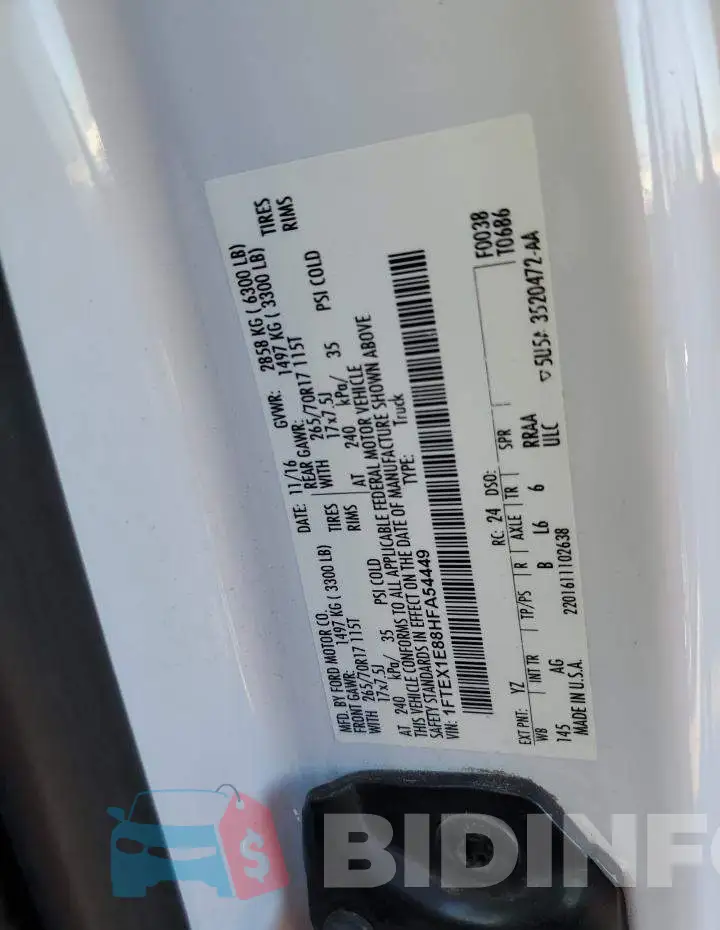 1FTEX1E88HFA54449 Photo# 12