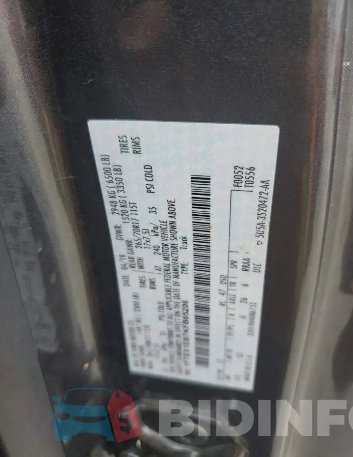 1FTEX1EB7KFB65206 Photo# 12