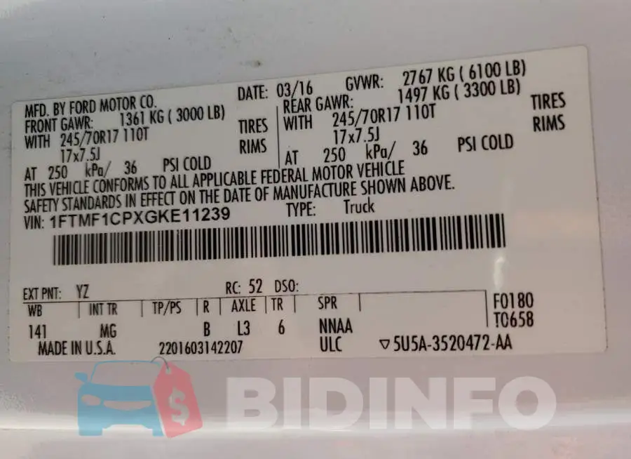 1FTMF1CPXGKE11239 Photo# 13