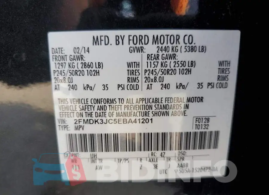 2FMDK3JC5EBA41201 Photo# 12
