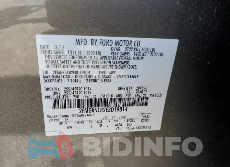 2FMGK5C82EBD19814 Photo# 13