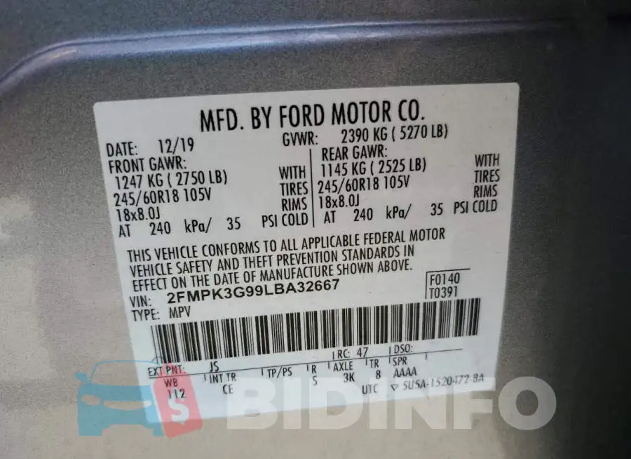 2FMPK3G99LBA32667 Photo# 13